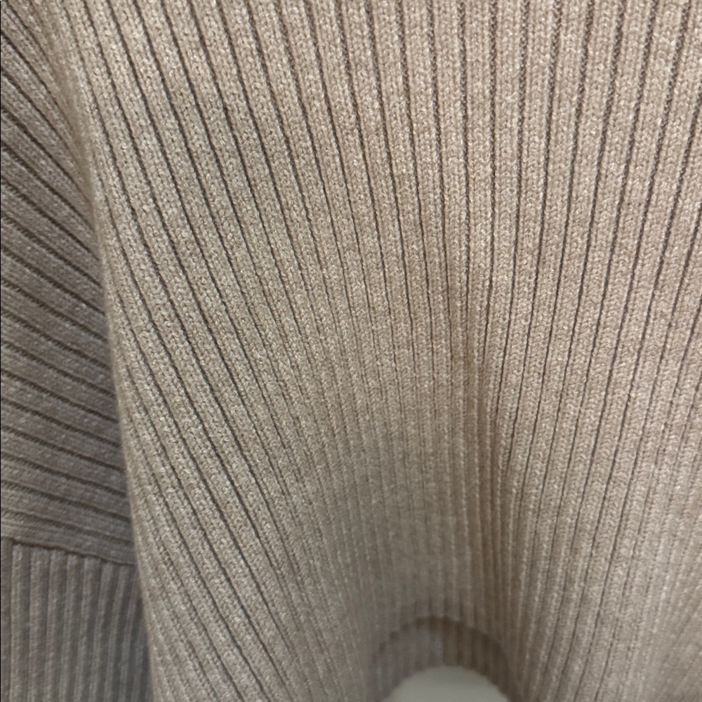 Zara Mock Neck Ribbed Sweater Tan Size - Picture 4 of 10